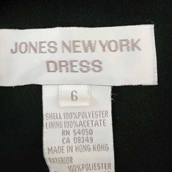 JONES NEW YORK WOMENS SHEATH LINED SHOULDER PADS BEADED V NECK DRESS SIZE 6 - Picture 5 of 6
